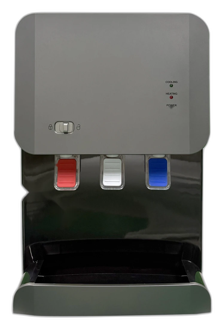 Fontaine à eau de comptoir UNIK'EAU gris et noir, format compact à poser